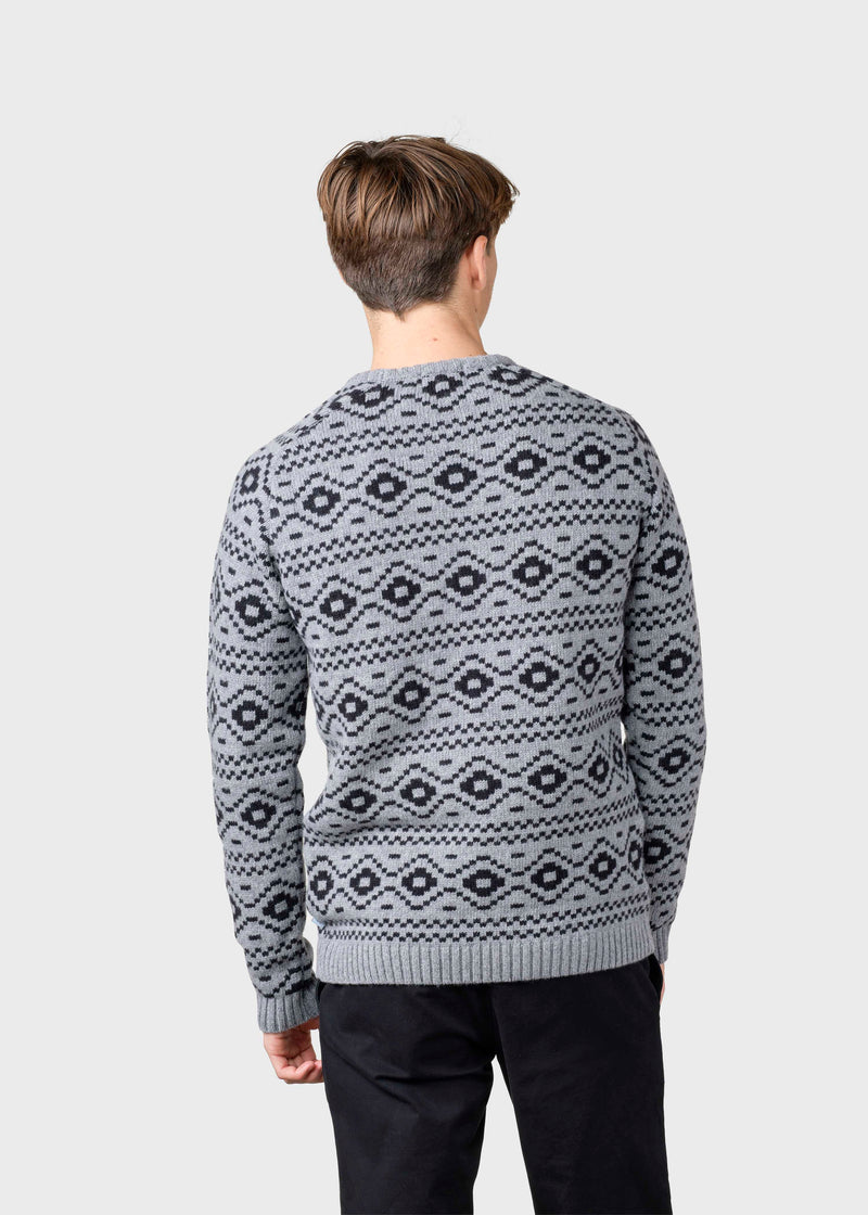 Klitmøller Collective ApS Marlon knit Knitted sweaters Light grey/black