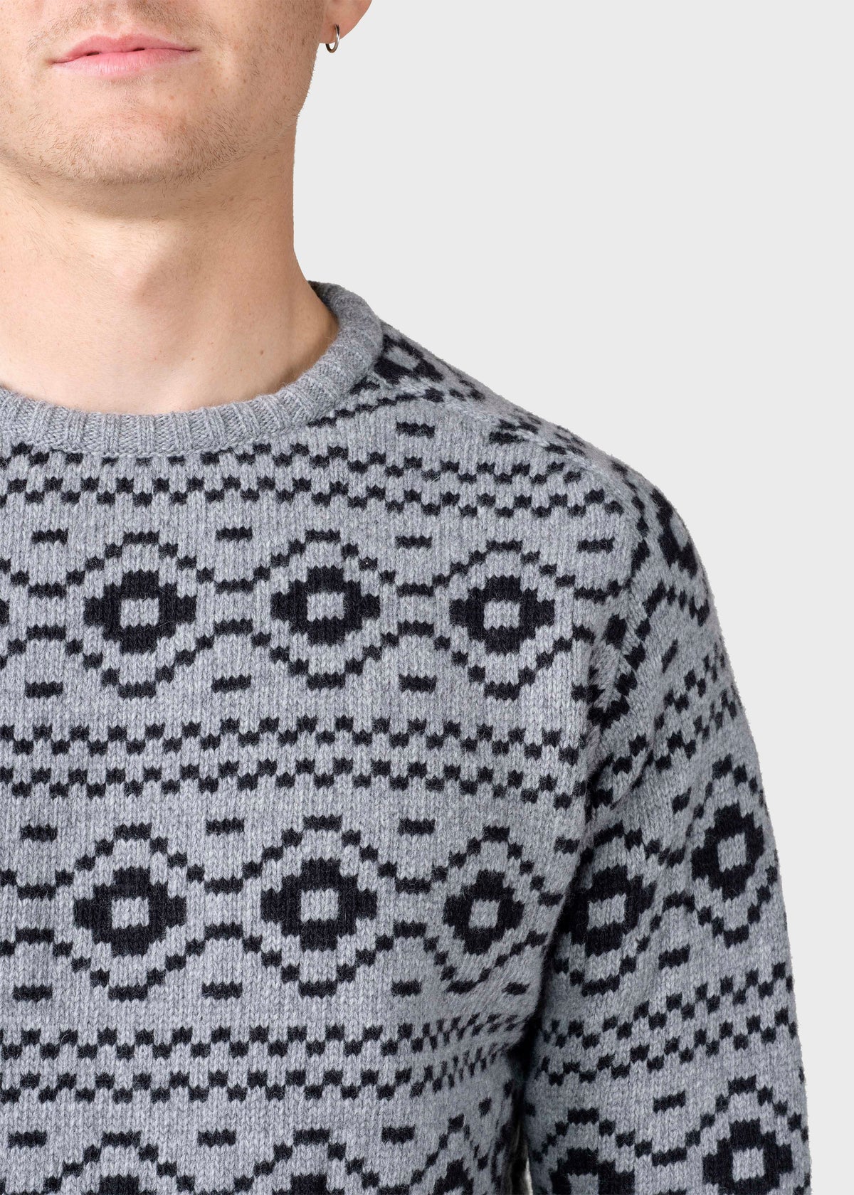 Klitmøller Collective ApS Marlon knit Knitted sweaters Light grey/black