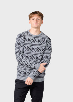 Klitmøller Collective ApS Marlon knit Knitted sweaters Light grey/black