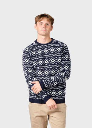 Klitmøller Collective ApS Marlon knit Knitted sweaters Navy/cream