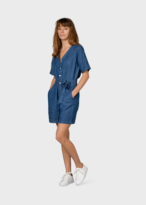 Klitmøller Collective ApS Marna short jumpsuit Jumpsuits Dark blue chambrey