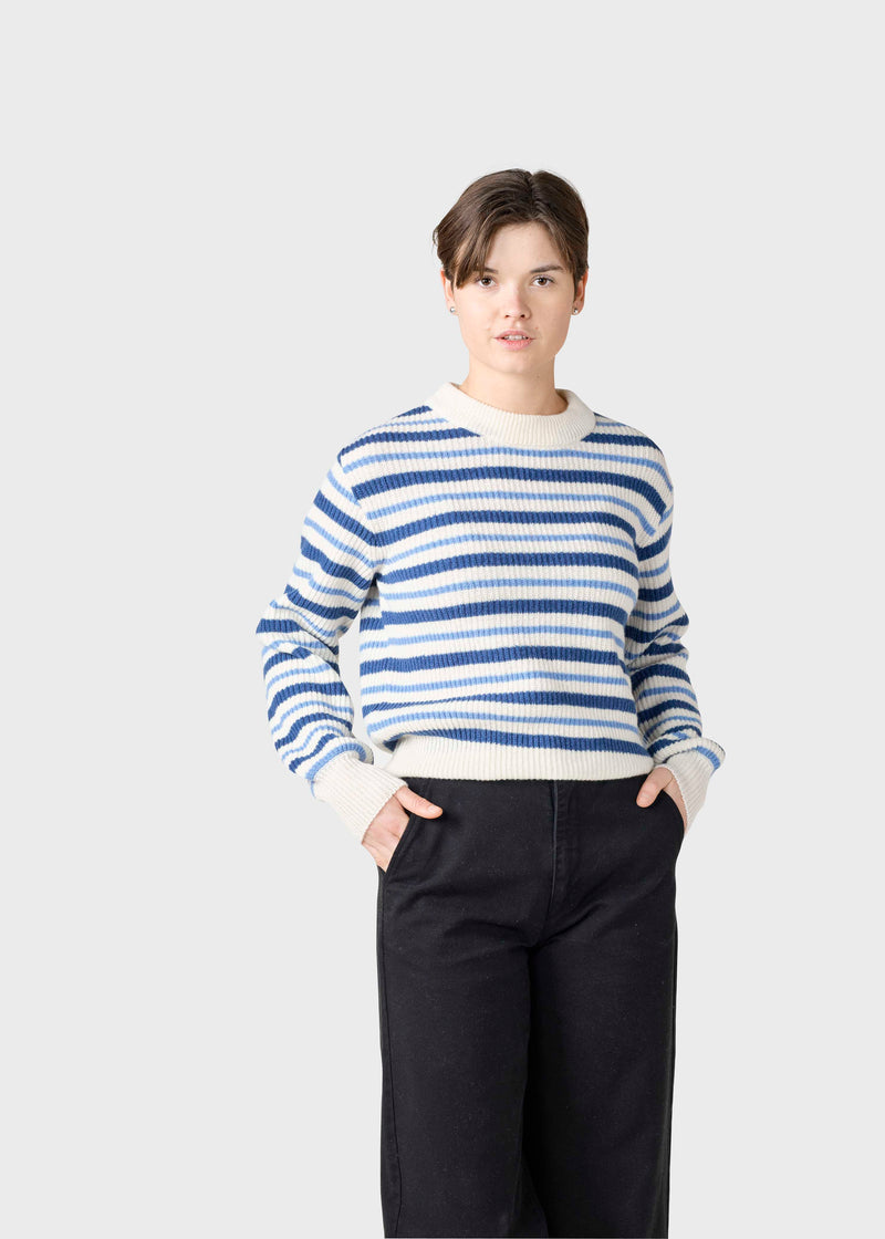 Klitmøller Collective ApS Melli knit Knitted sweaters Ocean/cream/light blue