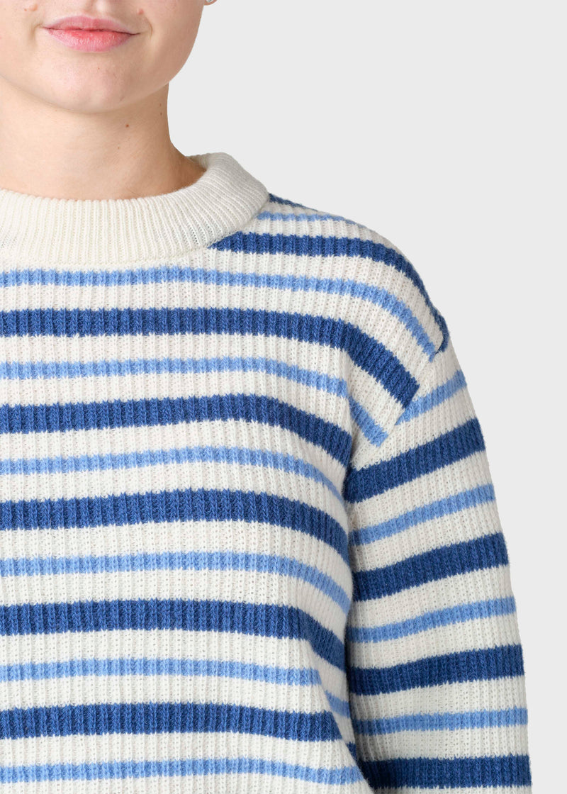 Klitmøller Collective ApS Melli knit Knitted sweaters Ocean/cream/light blue