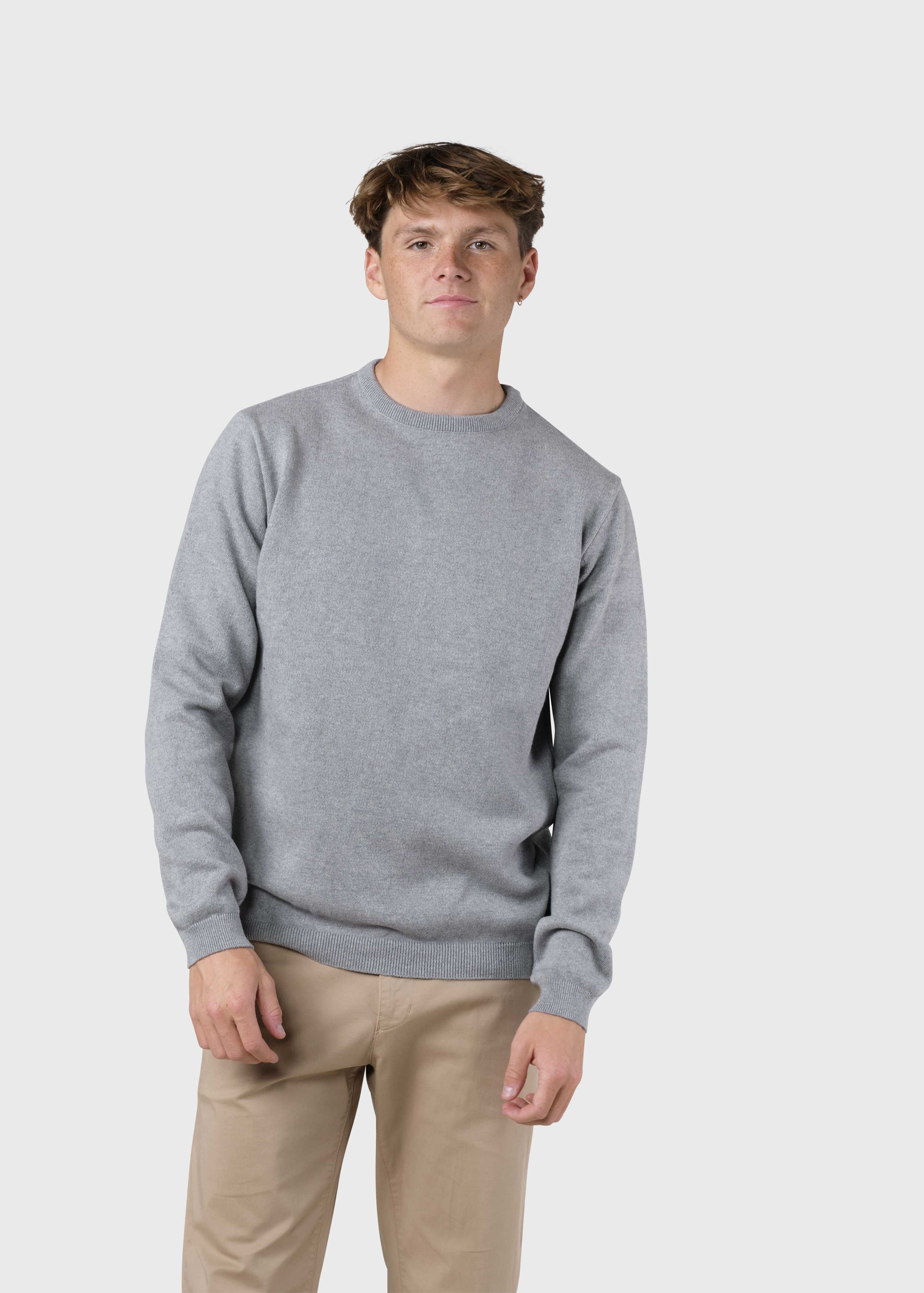 【KOOLOSET】AK Pigment Cotton Knit Mens basic cotton knit - Light grey – klitmollercollective.com