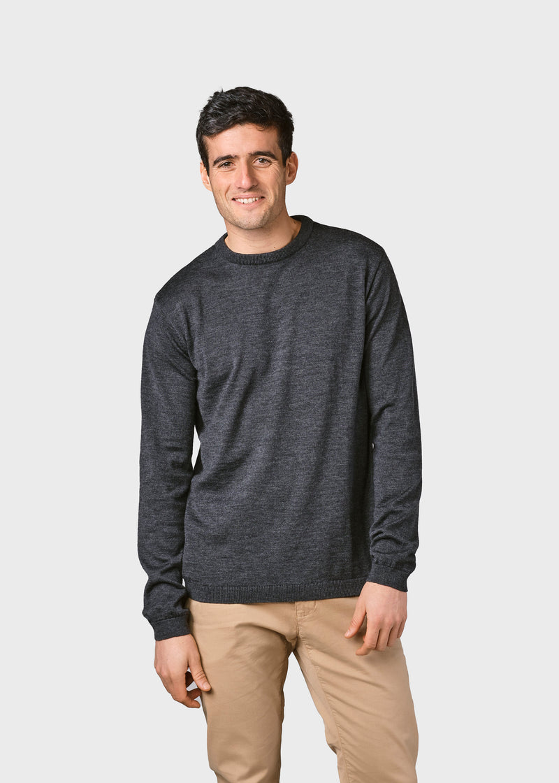 Klitmøller Collective ApS Mens basic merino knit Knitted sweaters Anthracite