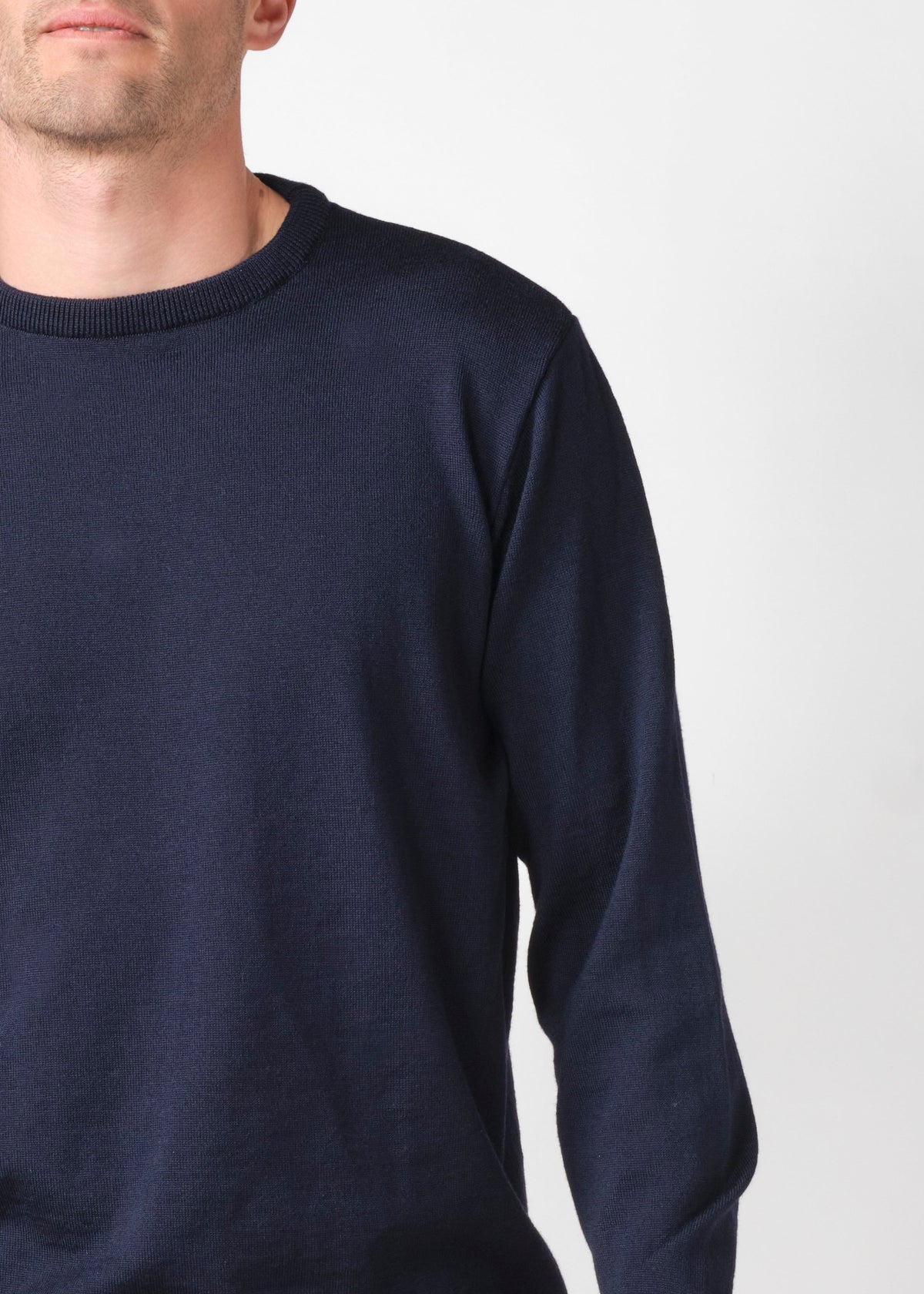 Klitmøller Collective ApS Mens basic merino knit Knitted sweaters Navy