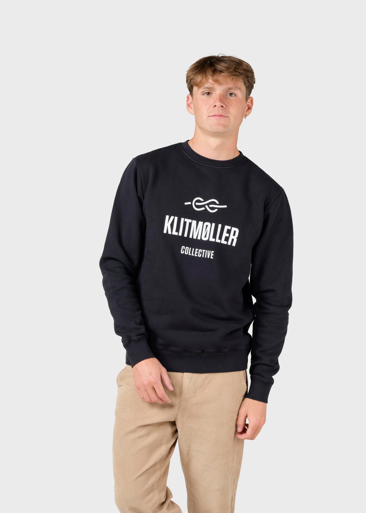 Klitmøller Collective ApS Mens logo crew Sweatshirts Black