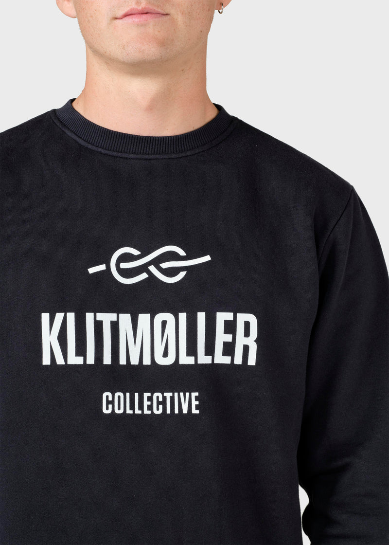 Klitmøller Collective ApS Mens logo crew Sweatshirts Black