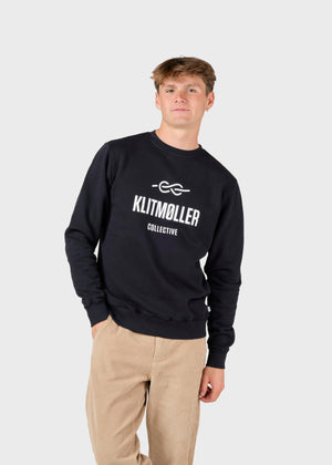 Klitmøller Collective ApS Mens logo crew Sweatshirts Black