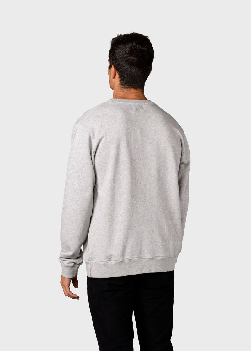 Klitmøller Collective ApS Mens logo crew Sweatshirts Grey melange