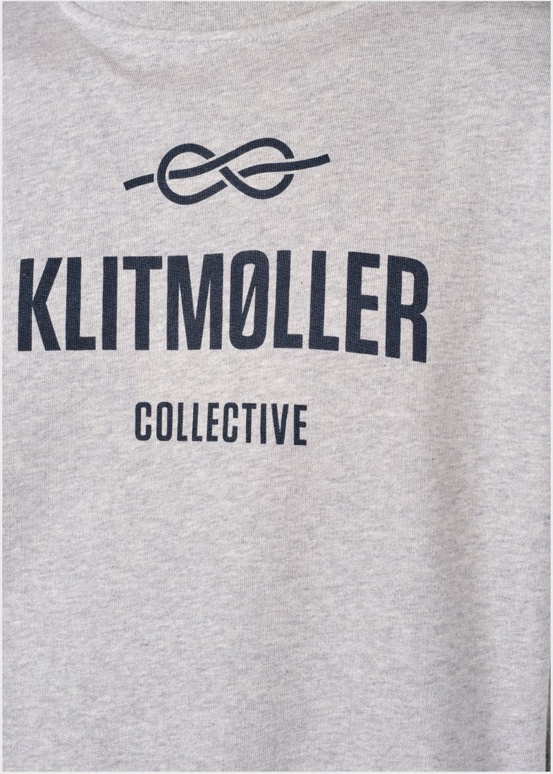 Klitmøller Collective ApS Mens logo crew Sweatshirts Grey melange
