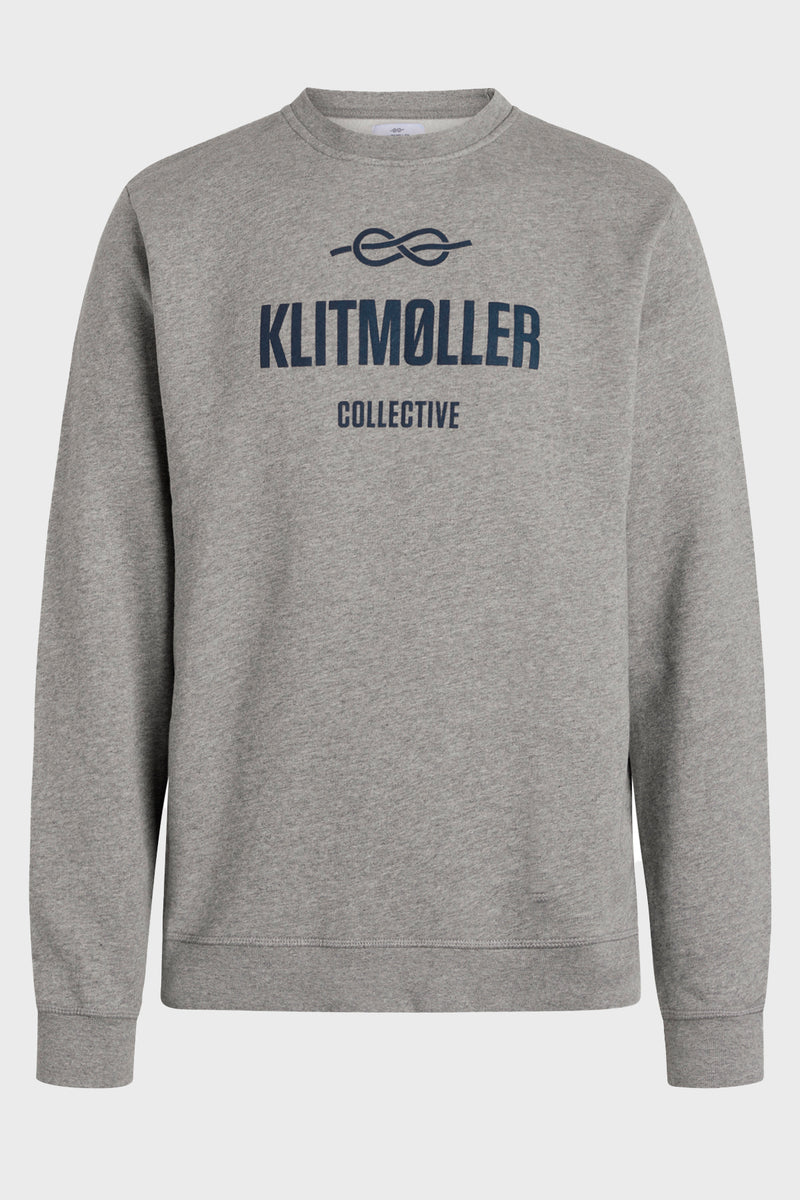 Klitmøller Collective ApS Mens logo crew Sweatshirts Grey melange