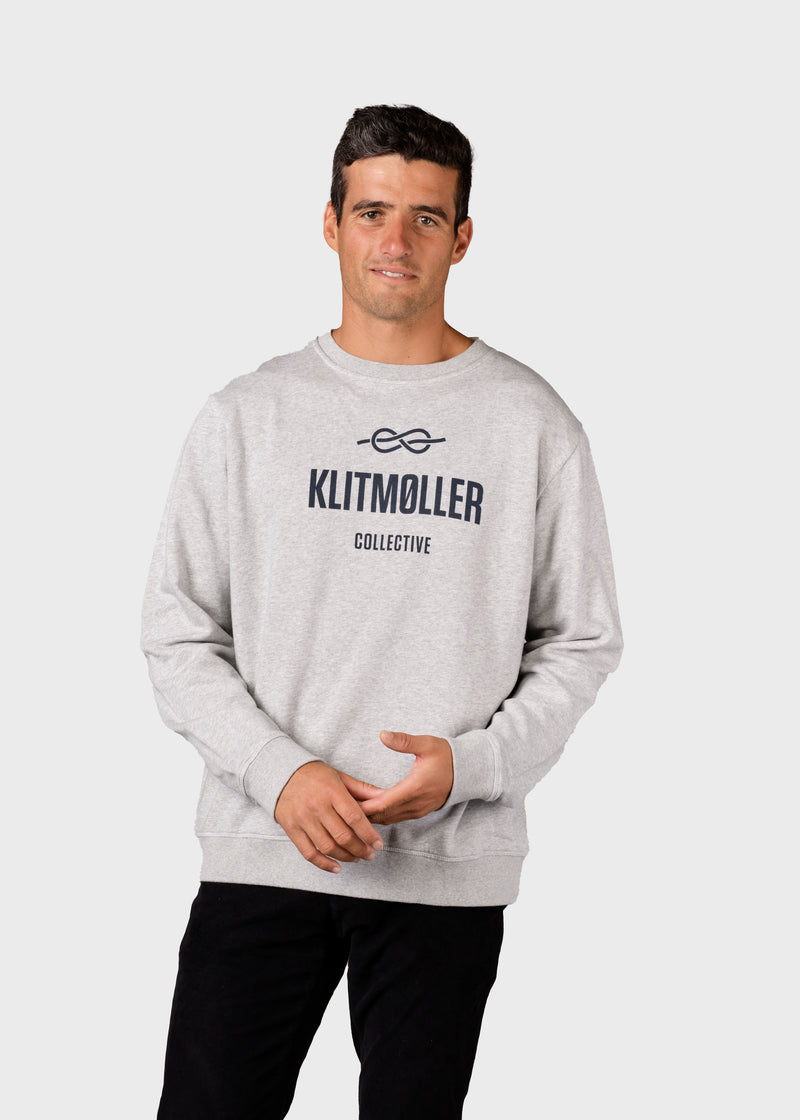 Klitmøller Collective ApS Mens logo crew Sweatshirts Grey melange
