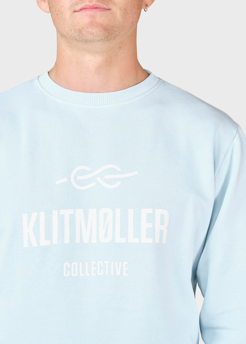 Klitmøller Collective ApS Mens logo crew Sweatshirts Light blue
