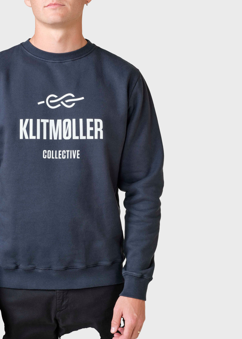 Klitmøller Collective ApS Mens logo crew Sweatshirts Navy