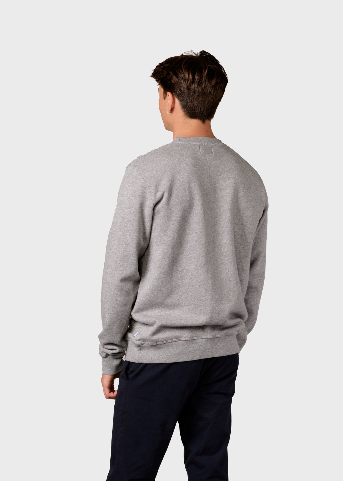 Klitmøller Collective ApS Mens small logo crew Sweatshirts Grey melange
