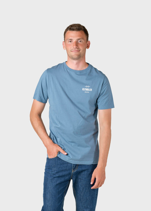 Klitmøller Collective ApS Mens small logo tee T-Shirts Sky blue