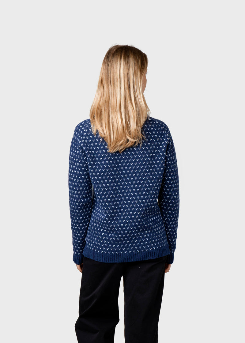 Klitmøller Collective ApS Mika Knit Knitted sweaters Deep blue/cream