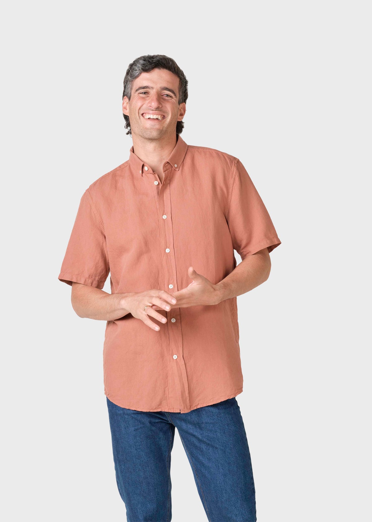Klitmøller Collective ApS Mikkel linen shirt Shirts Burnt Sienna
