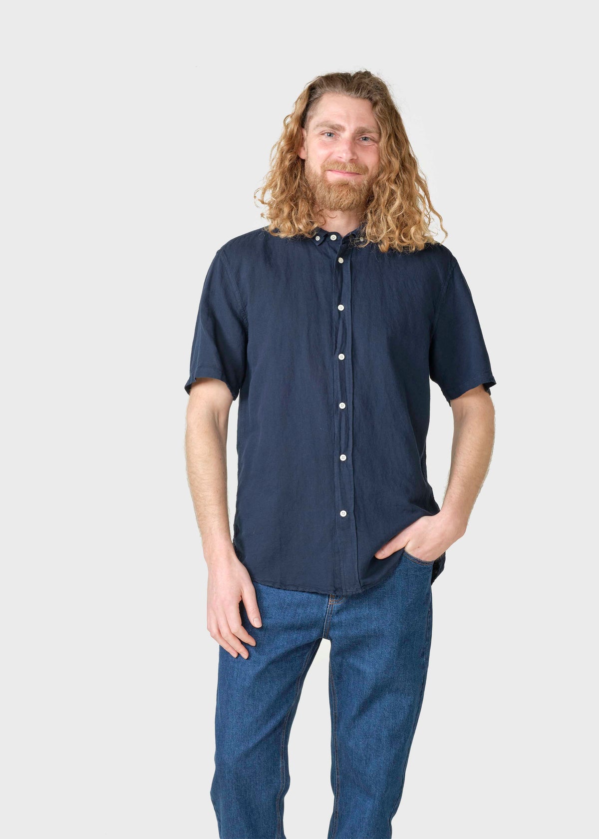Klitmøller Collective ApS Mikkel linen shirt Shirts Navy