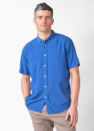 Klitmøller Collective ApS Mikkel lyocell shirt Shirts Surf blue
