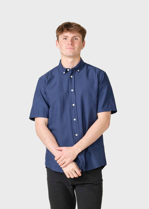 Klitmøller Collective ApS Mikkel striped shirt Shirts Ocean/navy/ocean overdye