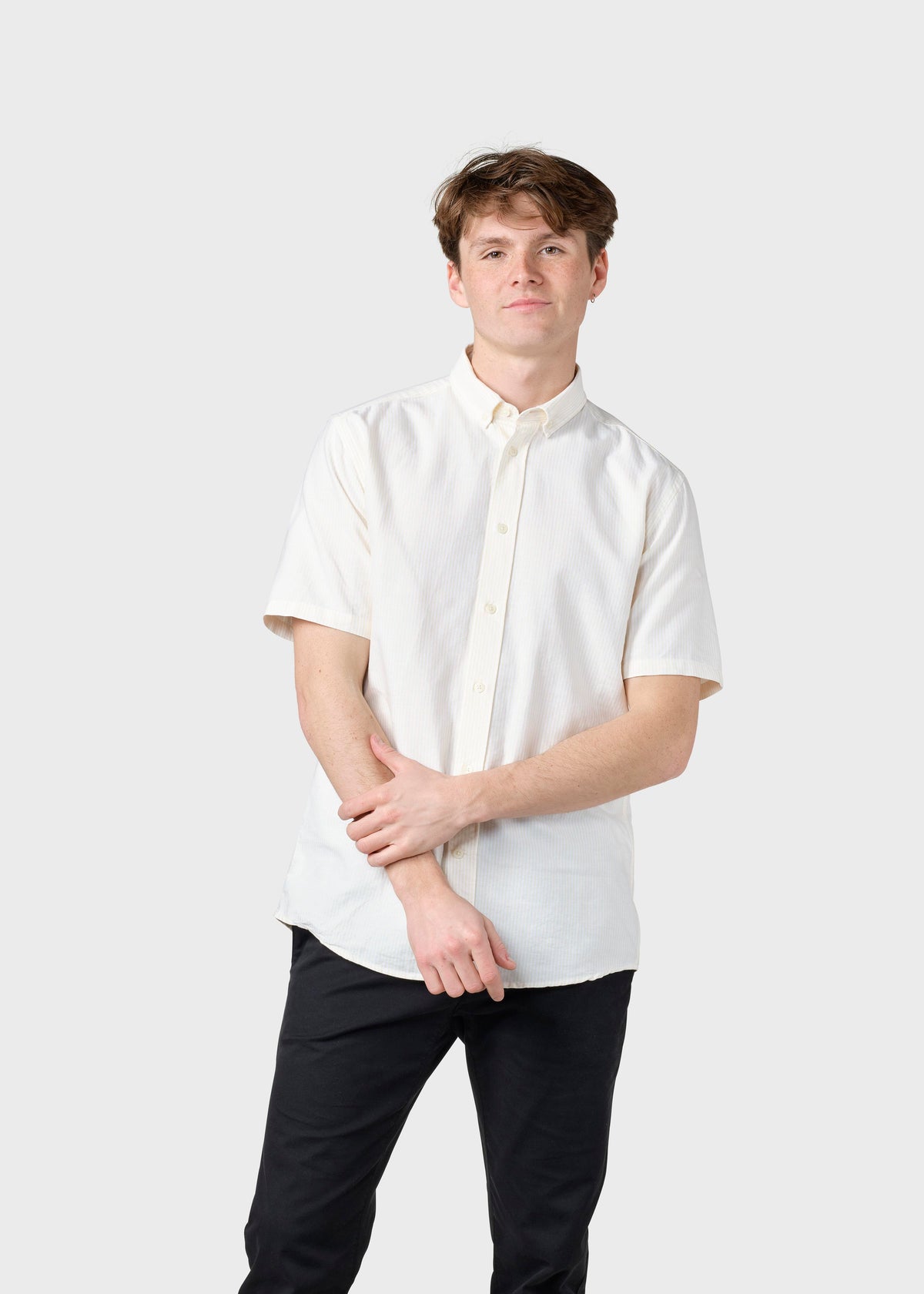Klitmøller Collective ApS Mikkel striped shirt Shirts White/lemon sorbet