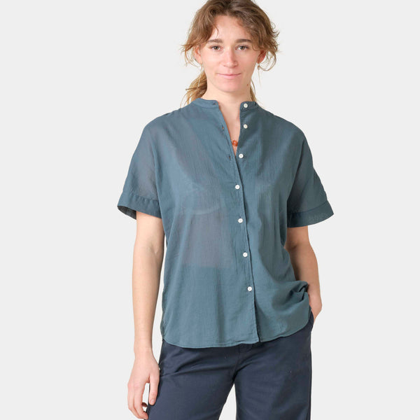トップス digne / sheer shirt - moss green トップス digne / sheer shirt - moss green Dark Green Linen Shirt
