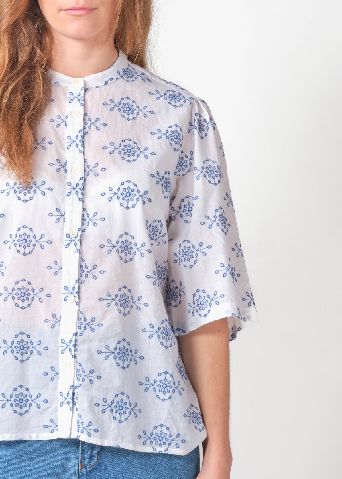 Klitmøller Collective ApS Mimi SS shirt GOTS Shirts White/surf blue