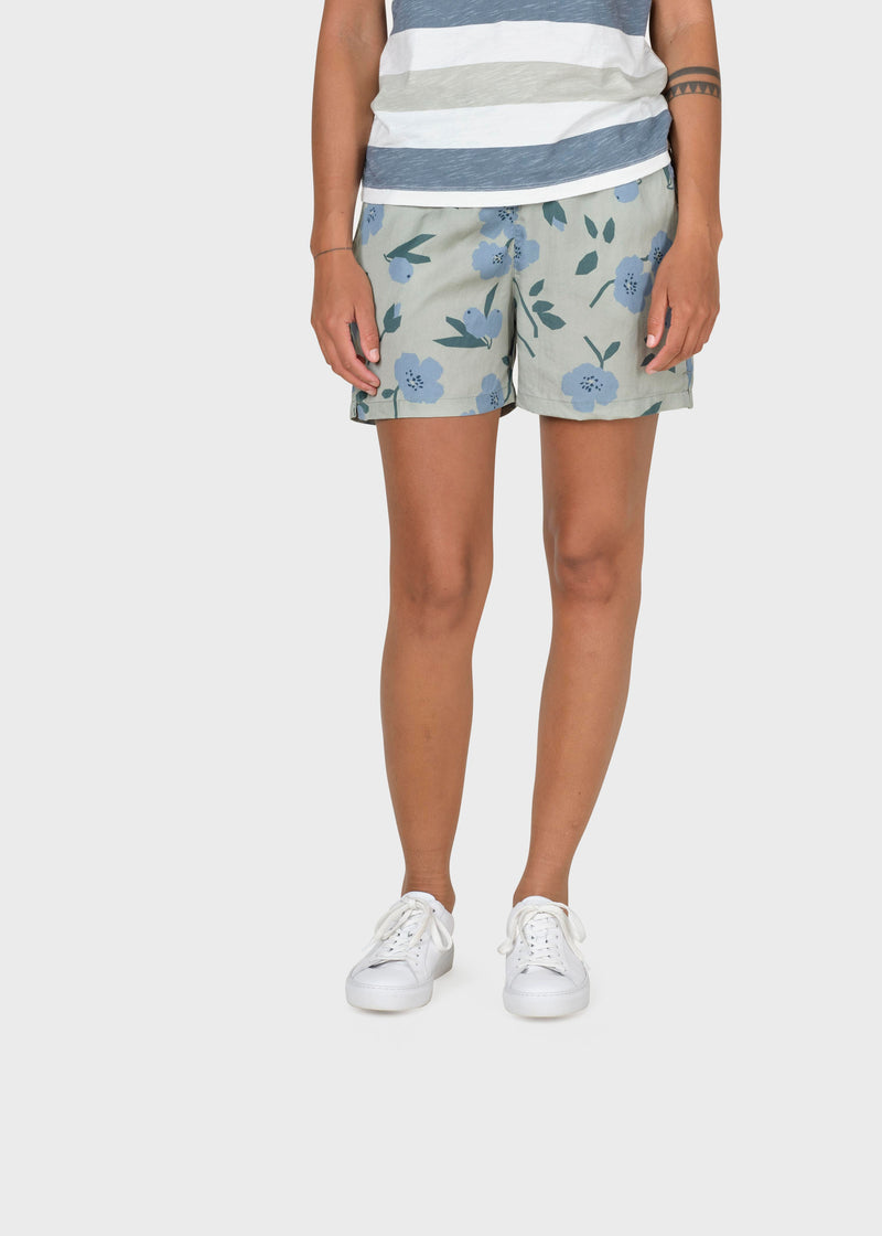 Klitmøller Collective ApS Miriam shorts Walkshorts Sage bottom/sky blue/moss green flowers