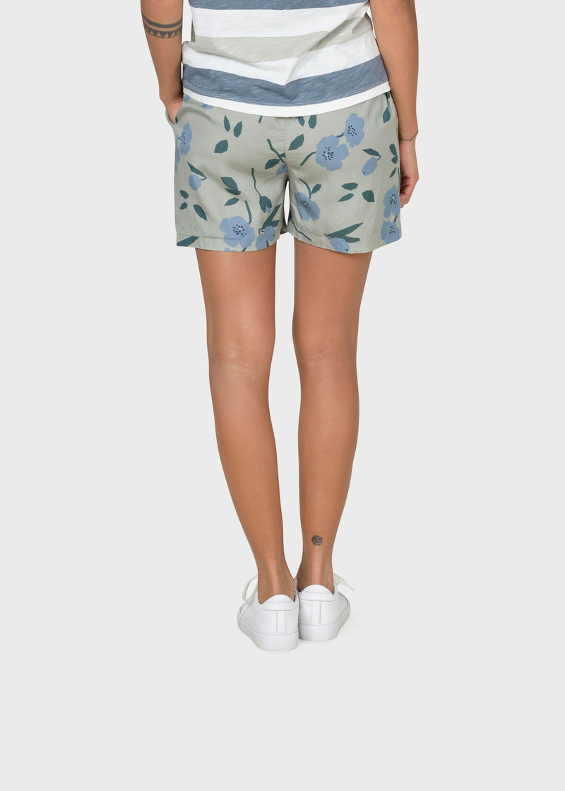 Klitmøller Collective ApS Miriam shorts Walkshorts Sage bottom/sky blue/moss green flowers