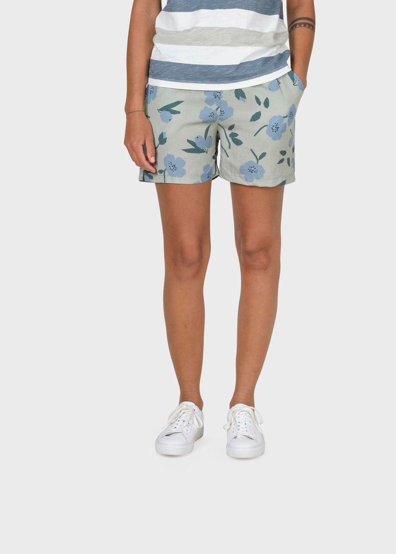 Klitmøller Collective ApS Miriam shorts Walkshorts Sage bottom/sky blue/moss green flowers