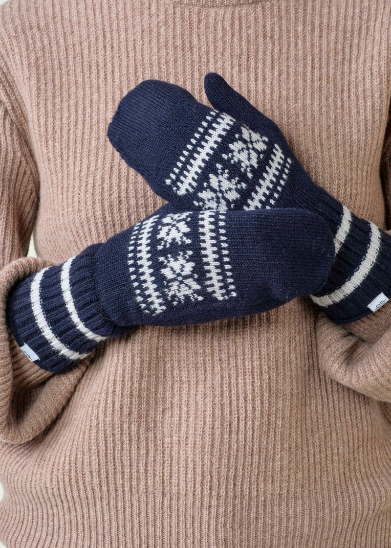 Klitmøller Collective ApS Mittens pattern knit Accessories Navy/cream