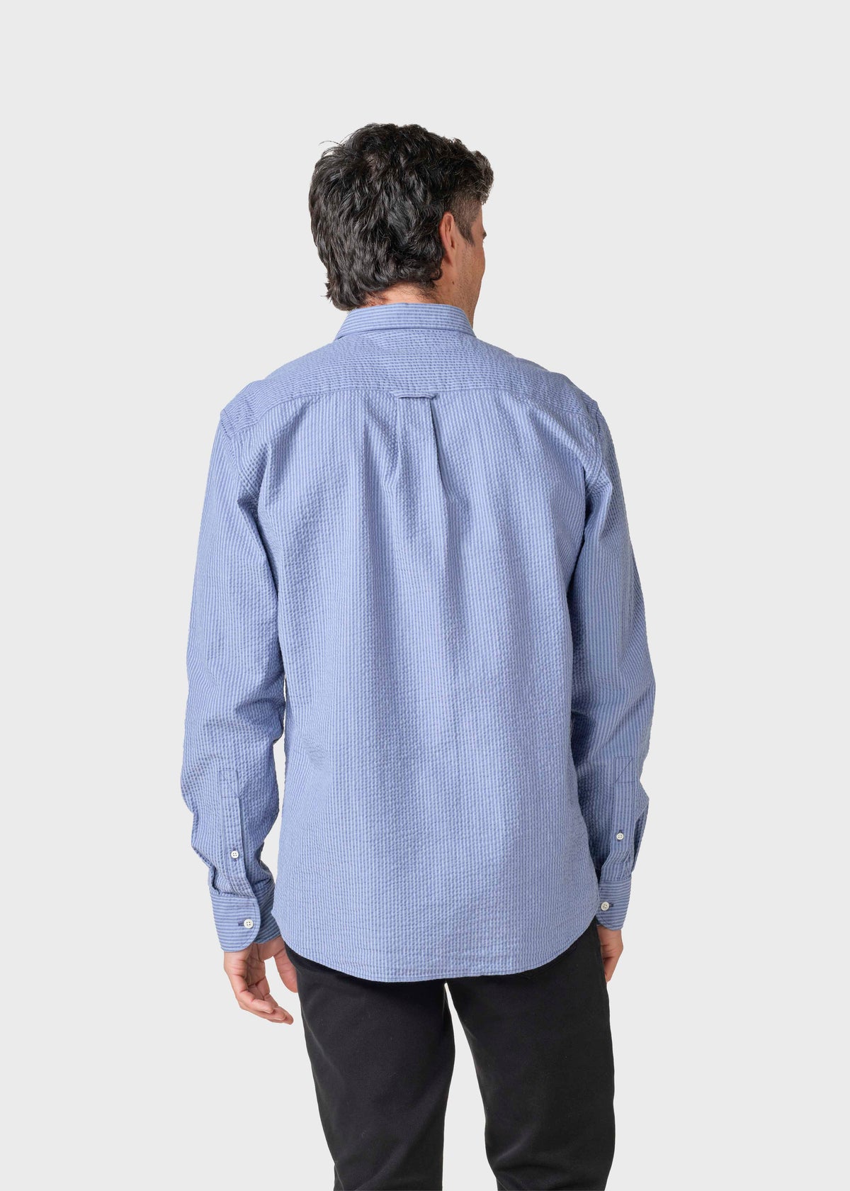 Klitmøller Collective ApS Morten stripe shirt Shirts White/navy/light blue overdye
