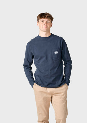 Klitmøller Collective ApS Nick L/S tee T-Shirts Navy