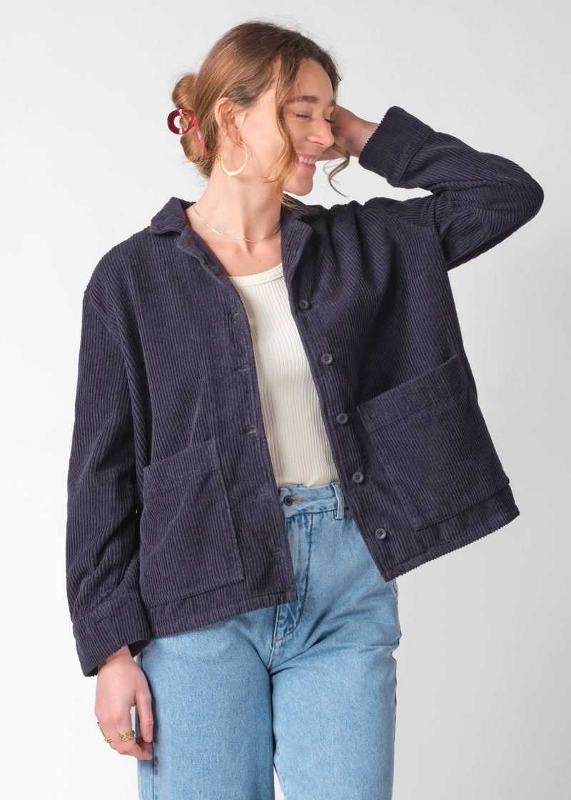 Nille cord overshirt GOTS - Navy – klitmollercollective.com