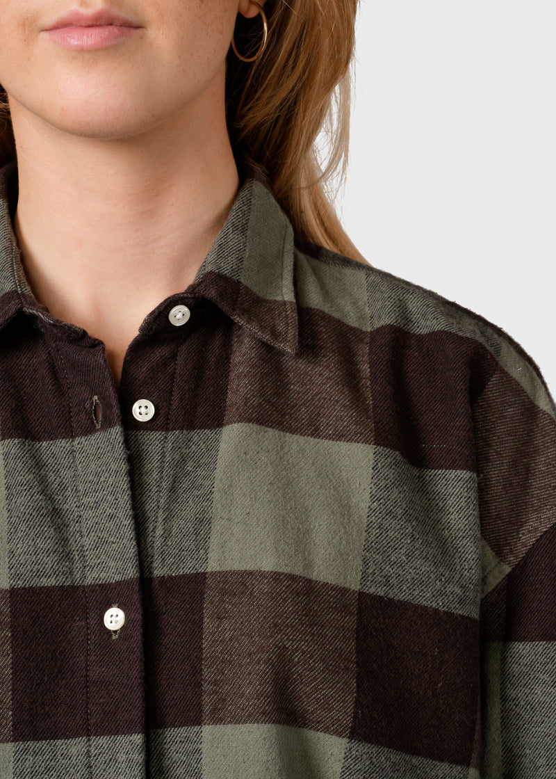 Klitmøller Collective ApS Ofelia checked shirt Shirts Olive/black