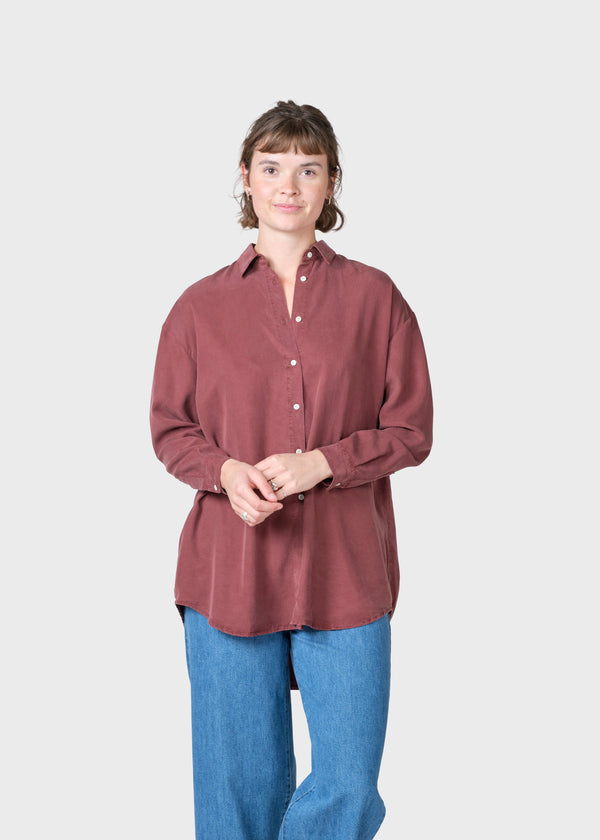 Klitmøller Collective ApS Ofelia lyocell shirt Shirts Burgundy
