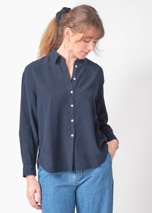 Klitmøller Collective ApS Ofelia short shirt Shirts Navy