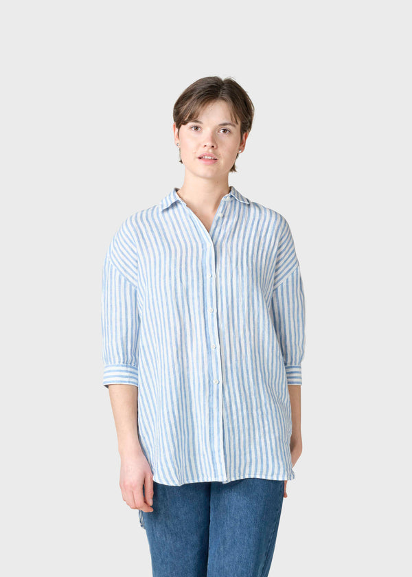 Klitmøller Collective ApS Oline linen shirt Shirts Cream/light blue