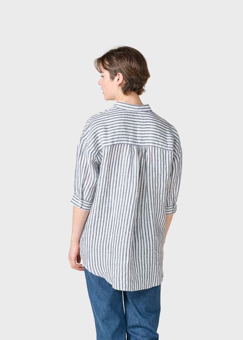 Klitmøller Collective ApS Oline linen shirt Shirts Cream/navy