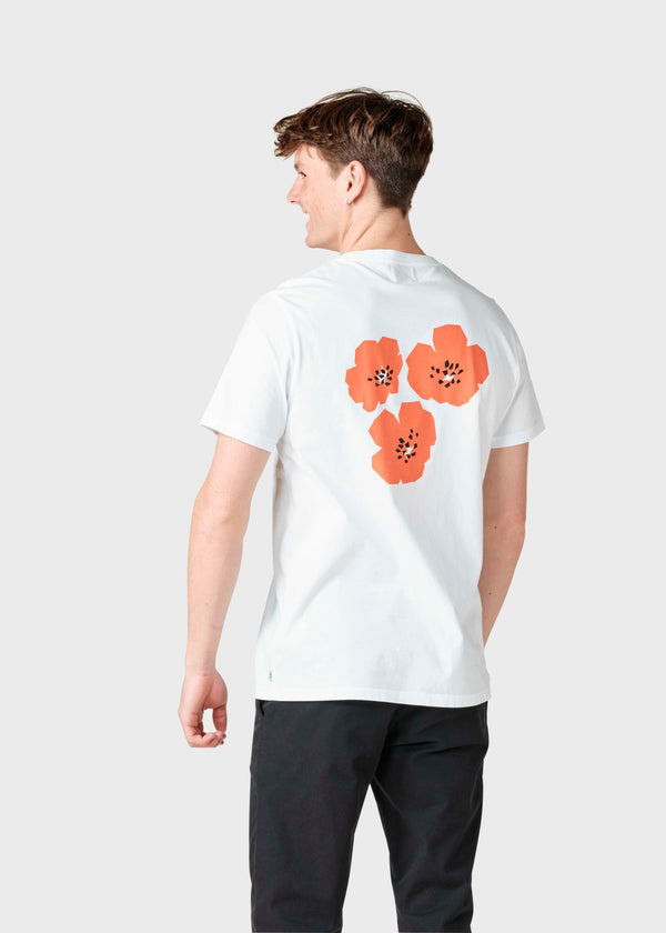 Klitmøller Collective ApS Oskar tee T-Shirts White/mandarin flowers