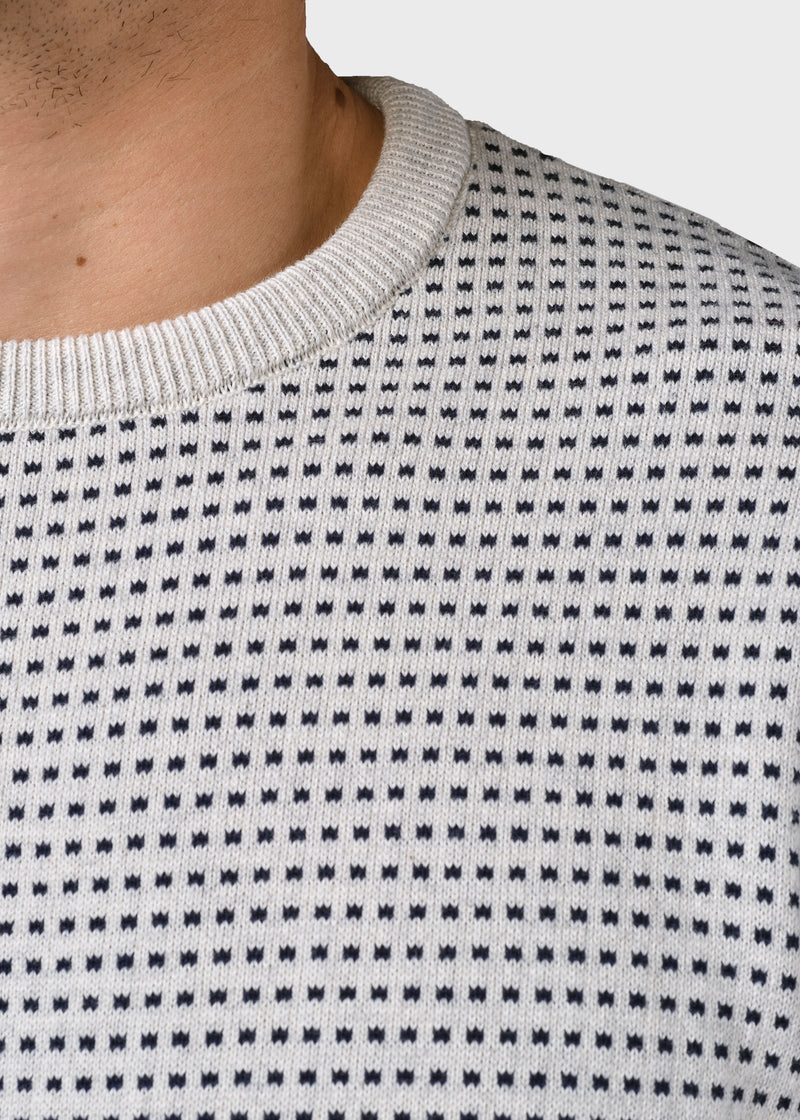 Klitmøller Collective ApS Otto knit Knitted sweaters Cream melange/navy dots