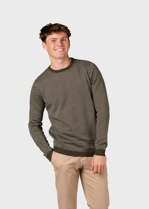 Klitmøller Collective ApS Otto knit Knitted sweaters Olive/cream
