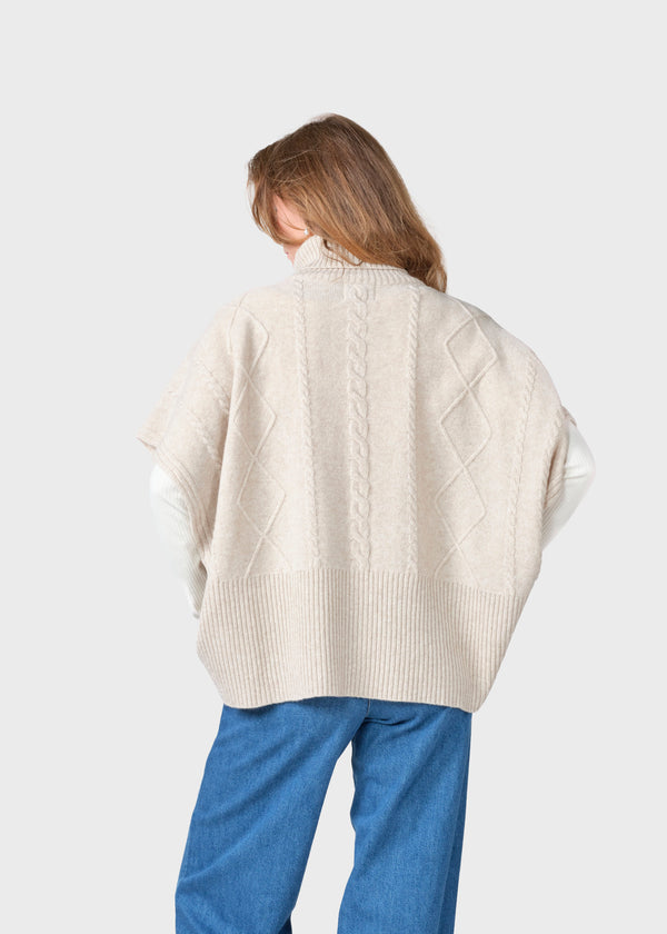 Klitmøller Collective ApS Paloma knit poncho Knitted sweaters Pastel sand