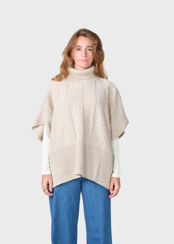 Klitmøller Collective ApS Paloma knit poncho Knitted sweaters Pastel sand