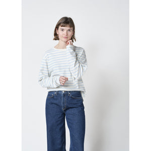Klitmøller Collective ApS Paulina L/S tee T-Shirts Cream/light blue