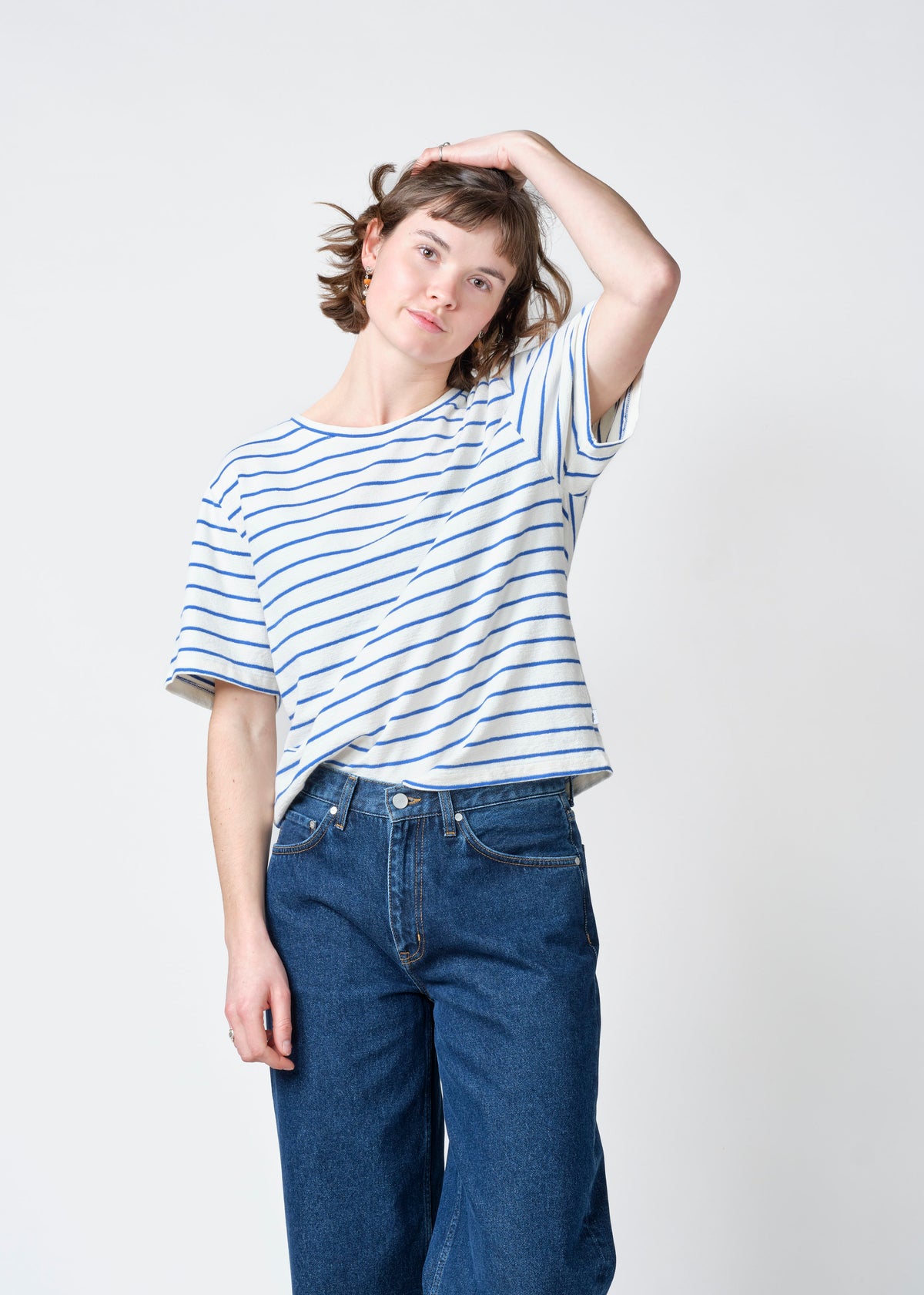 Klitmøller Collective ApS Paulina tee T-Shirts Cream/surf blue