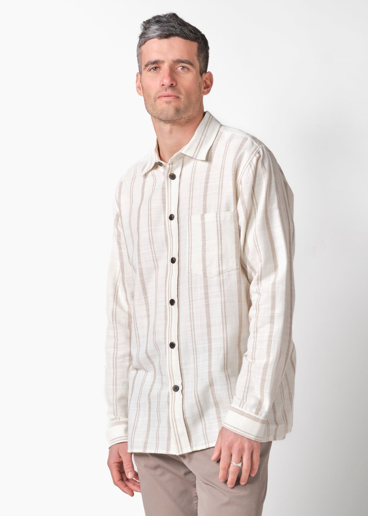 Klitmøller Collective ApS Per L/S shirt Shirts White/sand