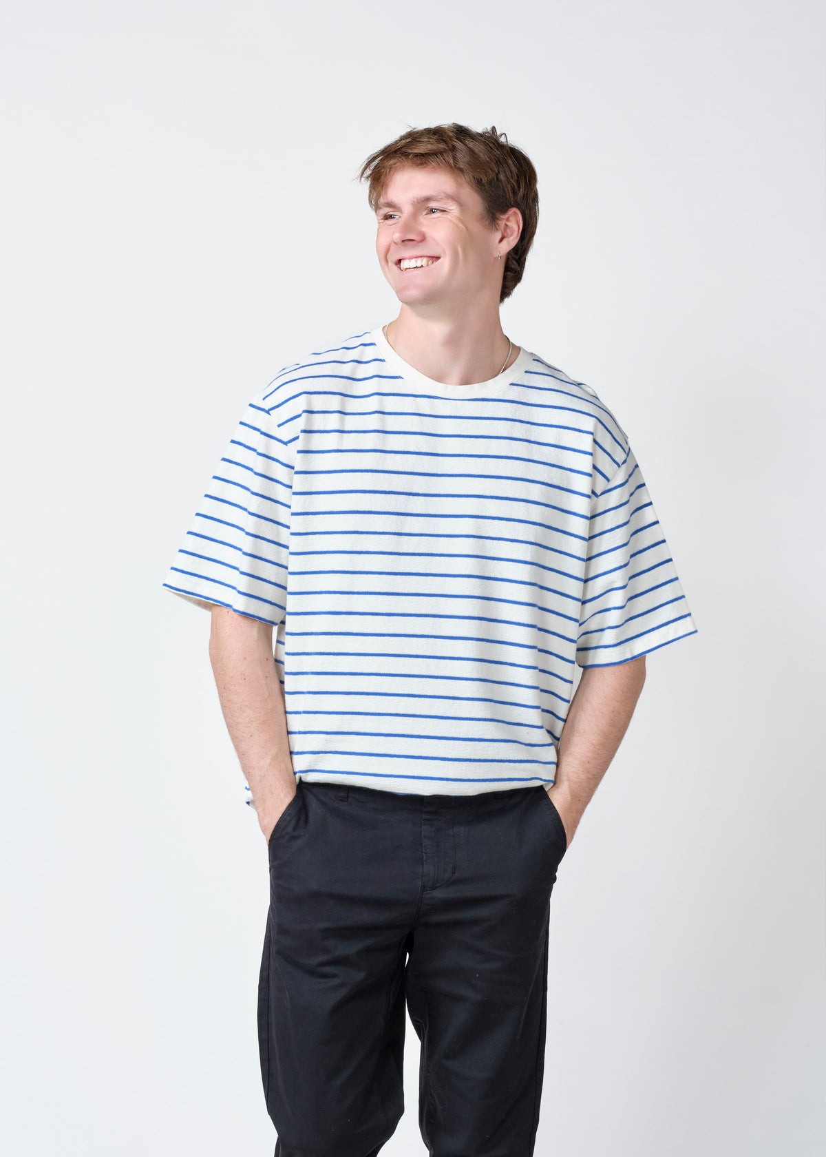 Klitmøller Collective ApS Peter tee T-Shirts Cream/surf blue